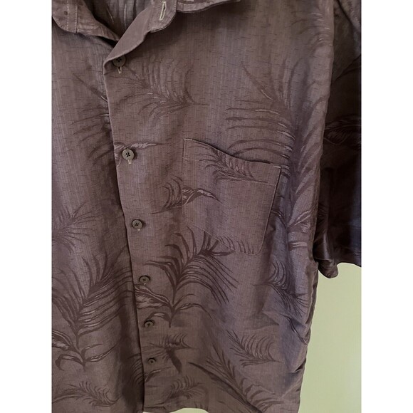 Woody's Retro Lounge Mens Button Down Shirt Hawaiian Tropical Brown XXL - Picture 2 of 6